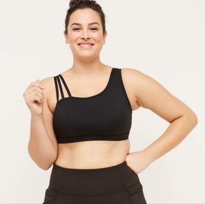 LIVI lane bryant cacique sports bra black 18 asymmetric
